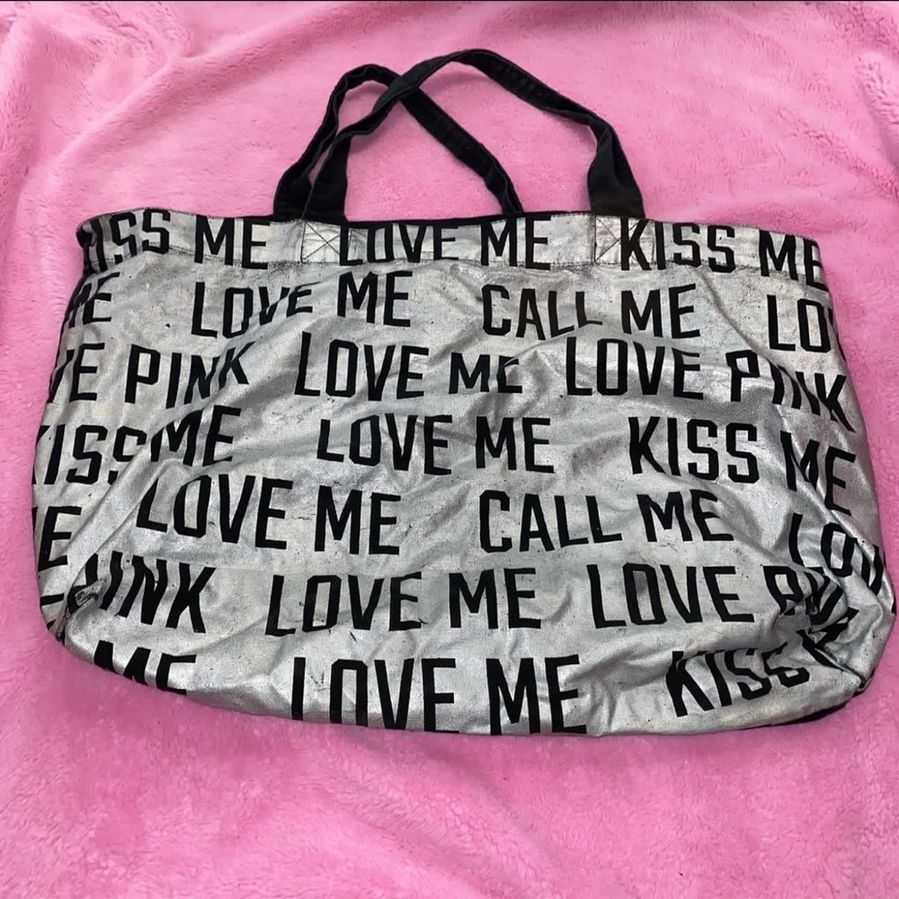 PINK Victoria's Secret Black and Gray Tote Bag